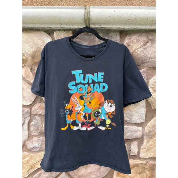 Men's Space Jam A New Legacy Short Sleeve T-Shirt- Looney Tunes Tune Squad Bugs Bunny Group T Shirt Black Blue